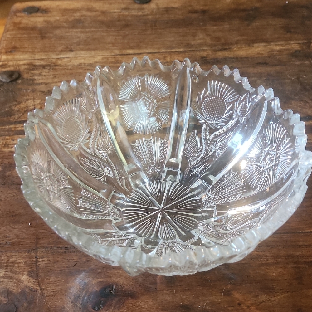 Clear Glass Decorative Bowl -8in. Wide 4in Tall